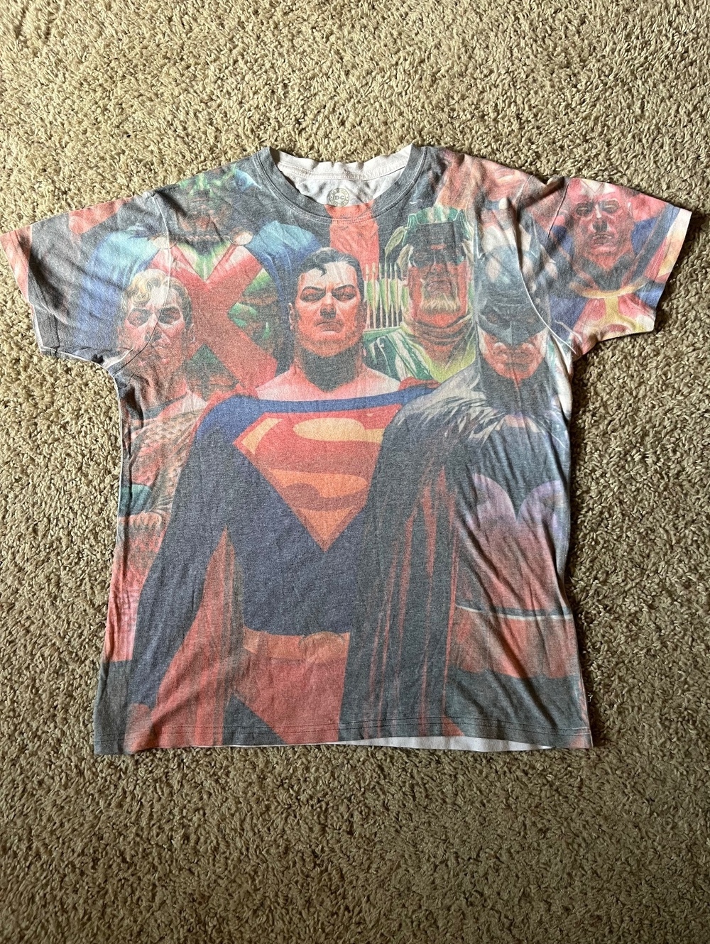 DC Comics Superheroes All Over Print Soft Tee